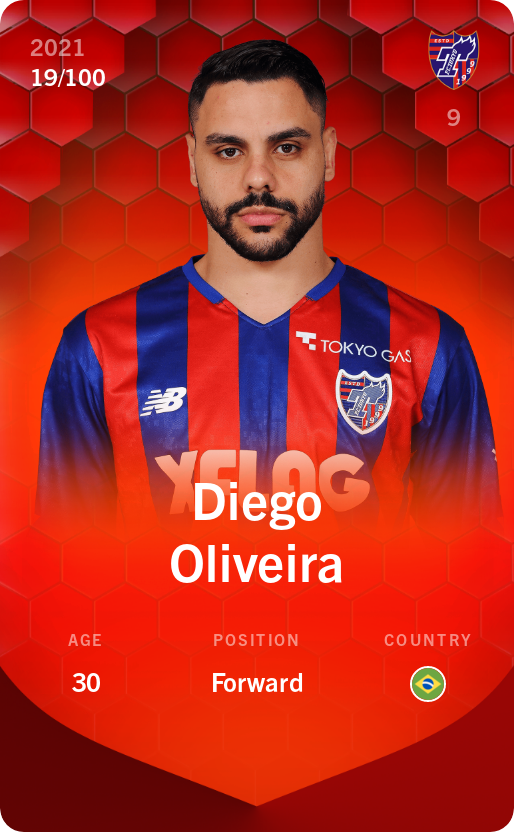 Sorare - Sorare Official - Diego Oliveira 2021-22 • Rare 19/100 - NFT # 51706809280147095619445682620107254327857354864298701149972631005297959027145