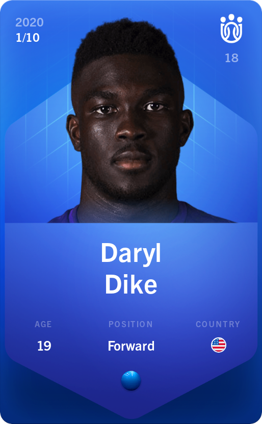 Sorare - Sorare Official - Daryl Dike 2020-21 • Super Rare 1/10 - NFT # 78691710698547377751177270769597622142350287352283957175912023603763624435361