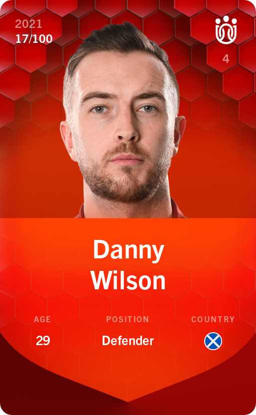 Sorare - Sorare Official - Danny Wilson 2021-22 • Rare 17/100 - NFT # 89343024798898024872741647473657809171529972774494818694814379957834714349951