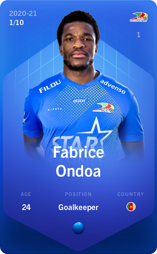 Sorare - Sorare Official - Fabrice Ondoa 2020-21 • Super Rare 1/10 - NFT # 2934896241549675121586608018493129479104801375989992857301292430493028413847