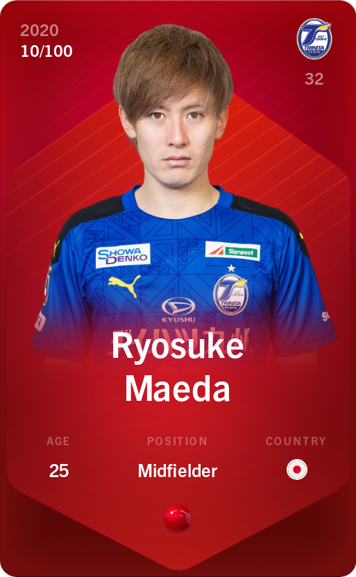 Sorare - Sorare Official - Ryosuke Maeda 2020-21 • Rare 10/100 - NFT # 58116273777381339854225601302505607155745855174328255942365417732696805547891