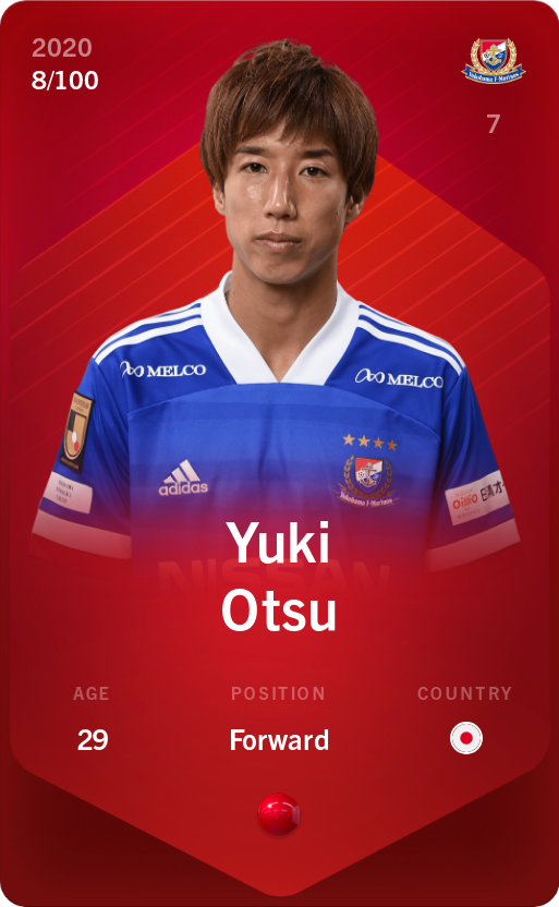 Sorare - Sorare Official - Yuki Otsu 2020-21 • Rare 8/100 - NFT # 51419937319251427027693000232573112830455126823156818982978093668231168450190