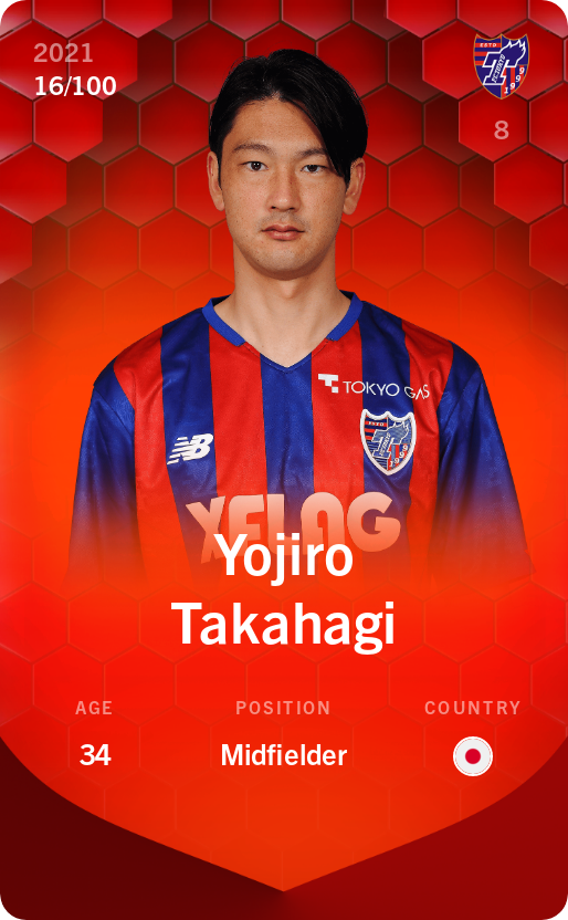 Sorare - Sorare Official - Yojiro Takahagi 2021-22 • Rare 16/100 - NFT # 29304349617558404662169465274003612731383250920689267975267005022337986997296