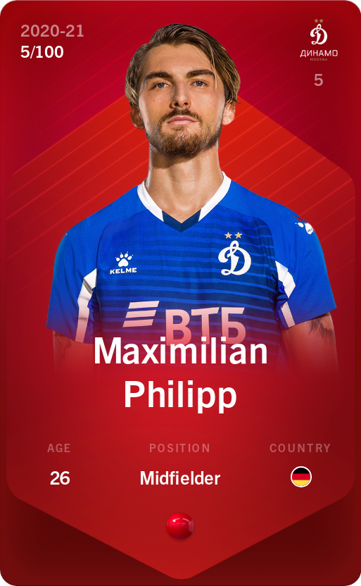 Sorare - Sorare Official - Maximilian Philipp 2020-21 • Rare 5/100 - NFT # 48080808260288779835521133154070283993731840789293470560160264530876522439563