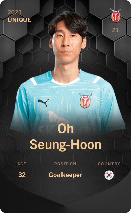 Sorare - Sorare Official - Oh Seung-Hoon 2021-22 • Unique - NFT # 40841079484201077188591889642600618521619875800052626055244536396486531996368