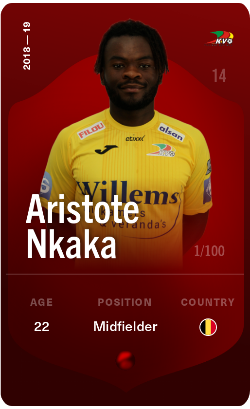 Sorare - Sorare Official - Aristote Nkaka 2018-19 • Rare 1/100 - NFT # 56544292621227047242745203325747541703969121052311531563742722612803306609420