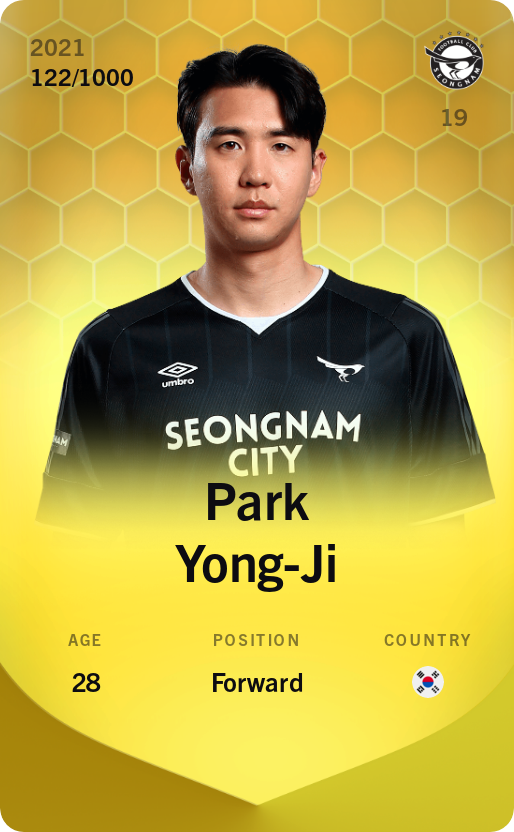 Sorare - Sorare Official - Park Yong-Ji 2021-22 • Limited 122/1000 - NFT # 90696623224834026194440360094818672345146767433130093601761852204531904163440