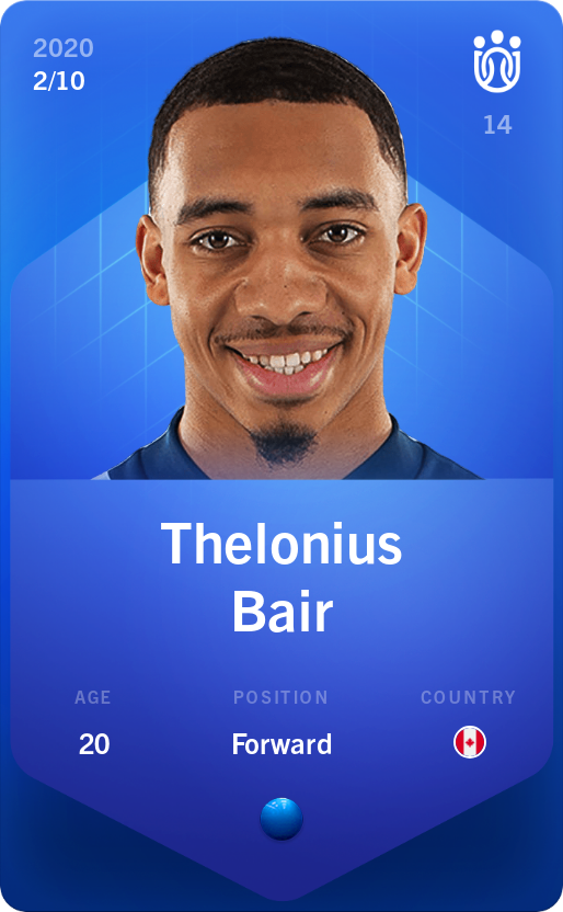 Sorare - Sorare Official - Thelonius Bair 2020-21 • Super Rare 2/10 - NFT # 65815453017553201086543060296037962927237437434492937856814059123113263248181