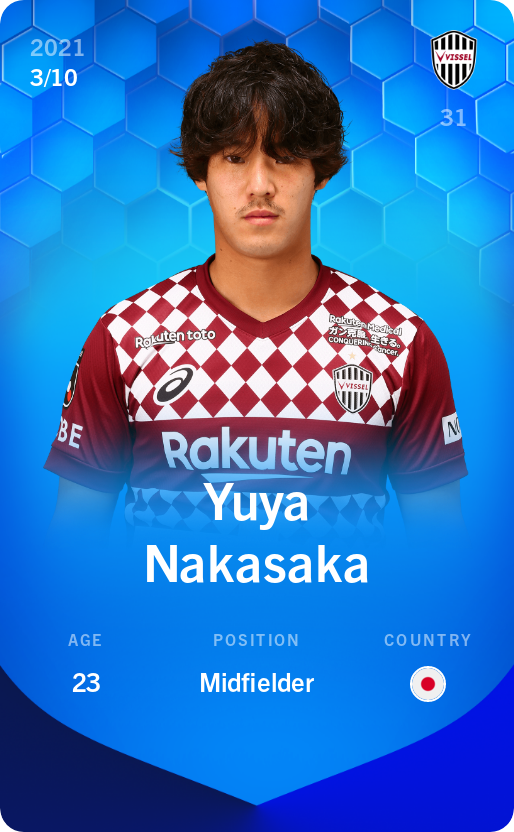 Sorare - Sorare Official - Yuya Nakasaka 2021-22 • Super Rare 3/10 - NFT # 51647715457616099298241286013363474234393529030577863757210495114055130766112