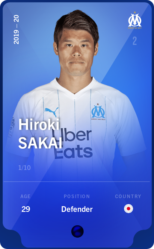 Sorare - Sorare Official - Hiroki Sakai 2019-20 • Super Rare 1/10 - NFT # 34753312950450597858440700682443104469211103734911379840627325987282580011355
