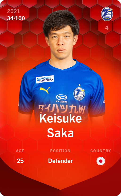 Sorare - Sorare Official - Keisuke Saka 2021-22 • Rare 34/100 - NFT # 48178585094733097864249838093922847155900270176483146344170190312536949789566