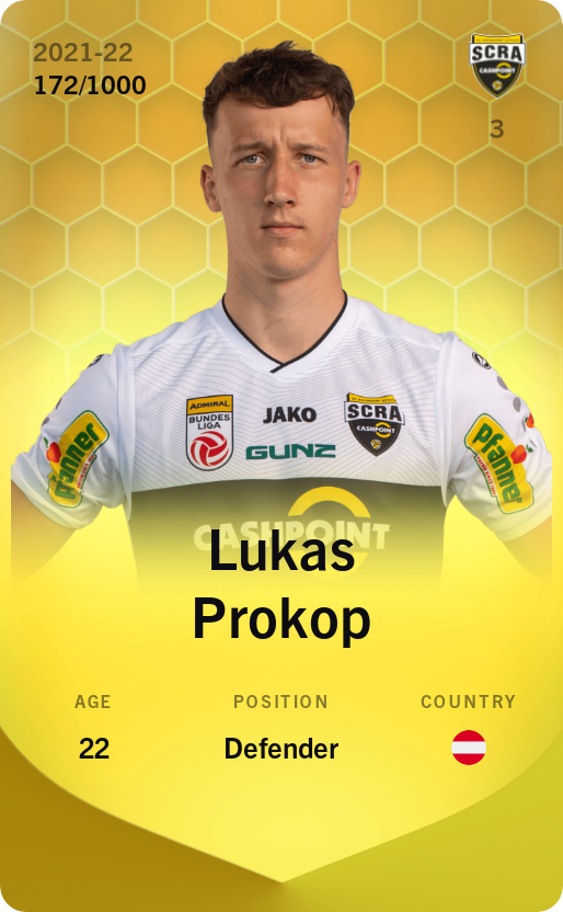 Sorare - Sorare Official - Lukas Prokop 2021-22 • Limited 172/1000 - NFT # 4321646089477136872936767431185057829457025071353533198116171832708636073519