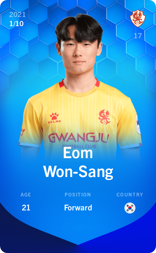 Sorare - Sorare Official - Eom Won-Sang 2021-22 • Super Rare 1/10 - NFT # 46334916566907345829026908770094880029263219268491455777100611435853619094489