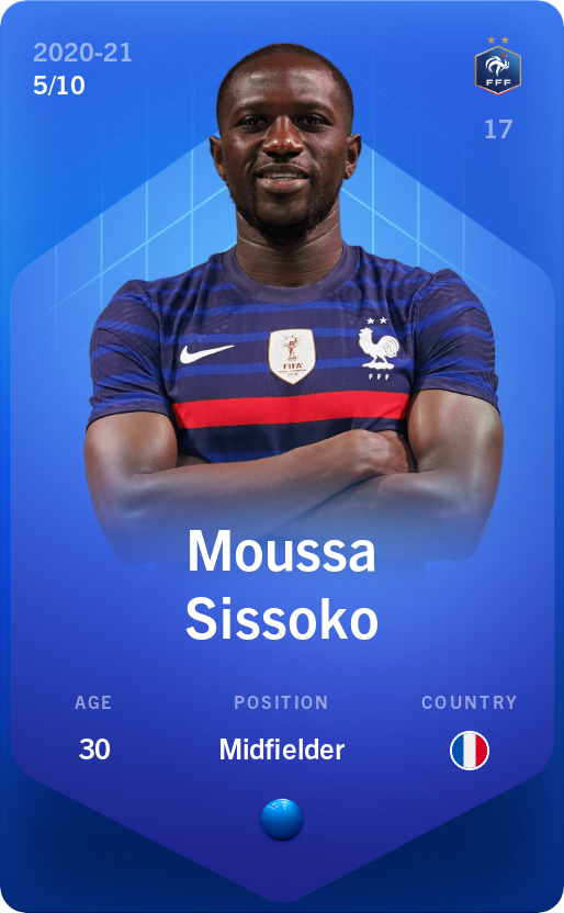 Sorare - Sorare Official - Moussa Sissoko 2020-21 • Super Rare 5/10 - NFT # 82024620719817877133797296114551201316691804074714643367153811671299412251592