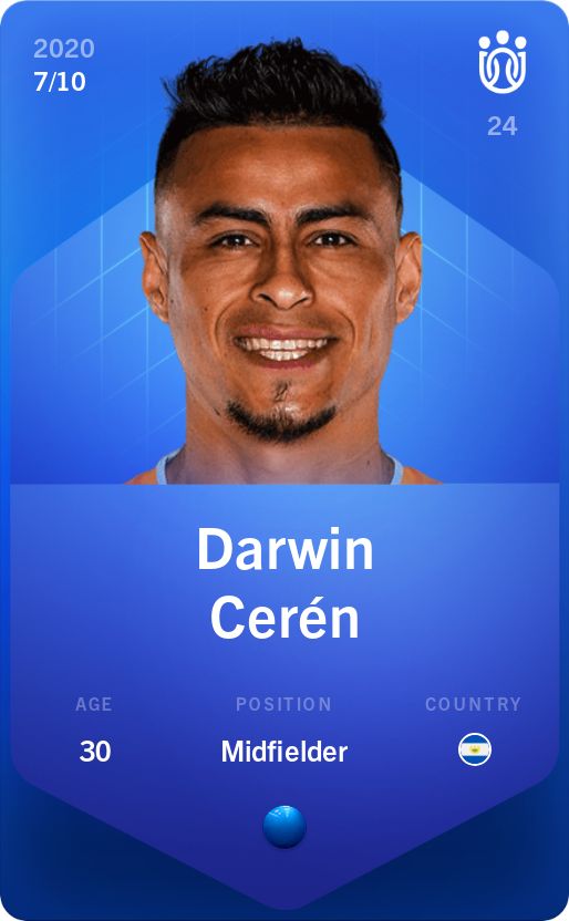 Sorare - Sorare Official - Darwin Cerén 2020-21 • Super Rare 7/10 - NFT # 17654076362080811239086135701710757105906107781534551237736375745862409021285
