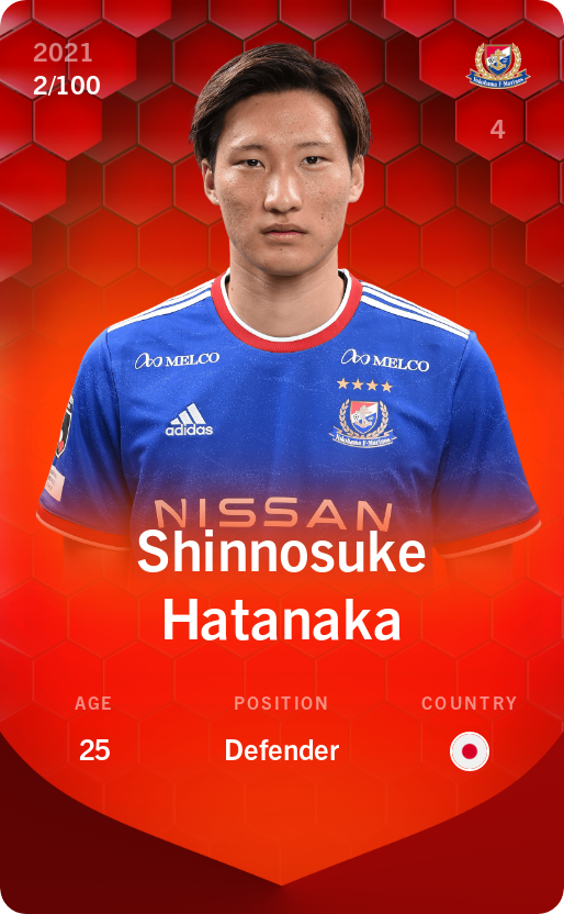 Sorare - Sorare Official - Shinnosuke Hatanaka 2021-22 • Rare 2/100 - NFT # 105129286027303246527688064065462700182337597097388931835902306706378139137231