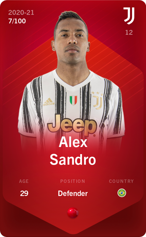 Sorare - Sorare Official - Alex Sandro 2020-21 • Rare 7/100 - NFT # 4641315583277532727055354103271050731825674270693902274770527439322407160951