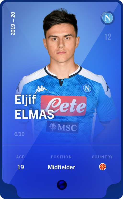 Sorare - Sorare Official - Eljif Elmas 2019-20 • Super Rare 6/10 - NFT # 5990816934498112827532976746469506007104516429656342581583020476612209275033