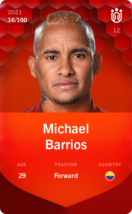 Sorare - Sorare Official - Michael Barrios 2021-22 • Rare 16/100 - NFT # 35087071977915057594807560143168215769196454599184567404073656769270539863358