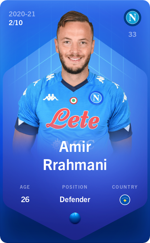 Sorare - Sorare Official - Amir Rrahmani 2020-21 • Super Rare 2/10 - NFT # 13221285298207847663332864641556301172373403605697636097002232998876252283275