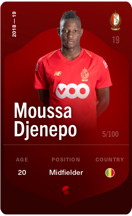 Sorare - Sorare Official - Moussa Djenepo 2018-19 • Rare 5/100 - NFT # 99287065642986931488048921344833819047321278824294376779731711851058895422280