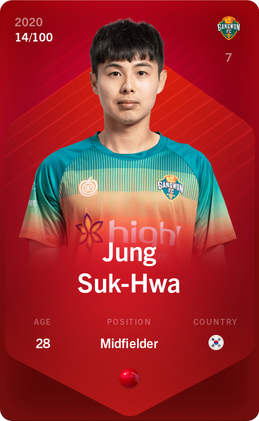 Sorare - Sorare Official - Jung Suk-Hwa 2020-21 • Rare 14/100 - NFT # 99302815525772850855165833816347017630727766160618361704600492136084690902931