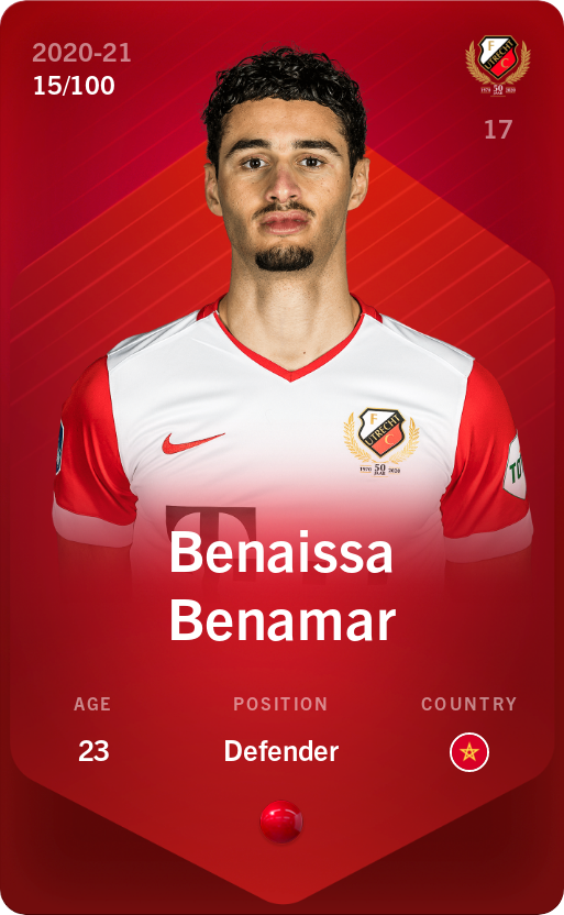 Sorare - Sorare Official - Benaissa Benamar 2020-21 • Rare 15/100 - NFT # 40215623533334726581608014728645661986958972381431152099480168875562443194136