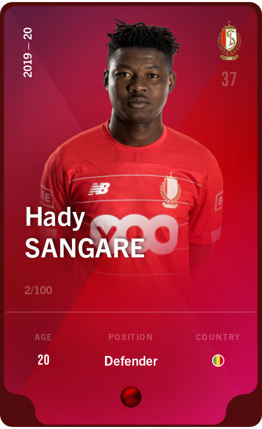 Sorare - Sorare Official - Hady Sangare 2019-20 • Rare 2/100 - NFT # 97620417500883615868437212415756351875132485856964414028731335294608475259024