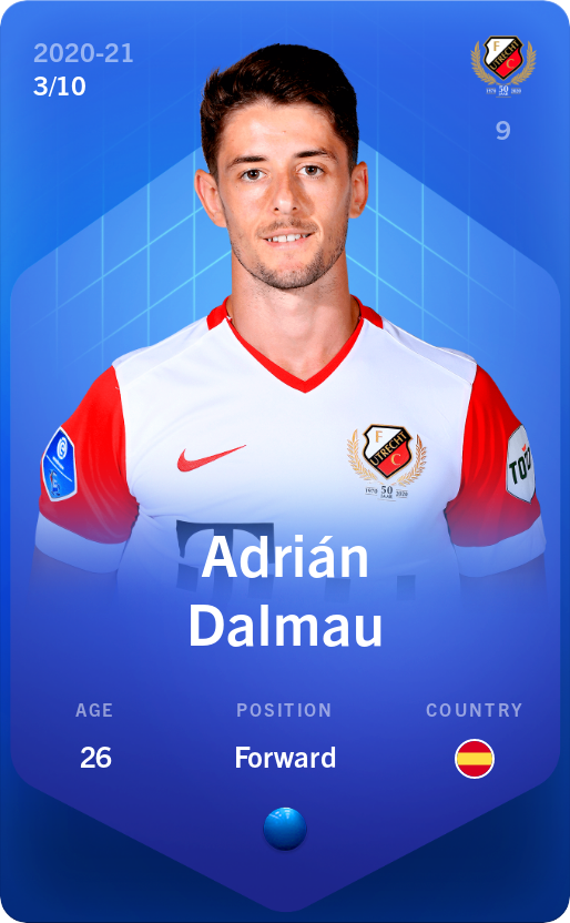 Sorare - Sorare Official - Adrián Dalmau 2020-21 • Super Rare 3/10 - NFT # 9735162373807469075153622976871846053055715238643214283578029789683127730847