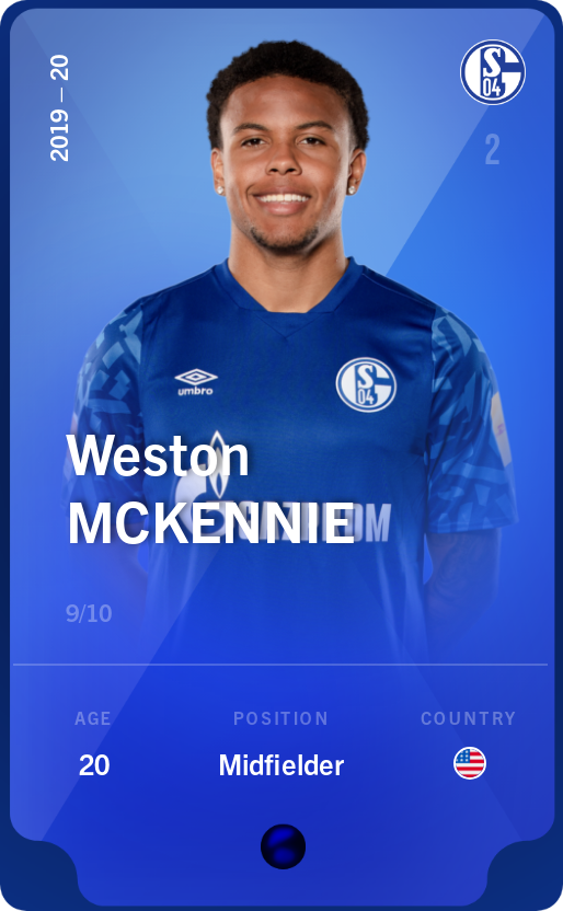 Sorare - Sorare Official - Weston McKennie 2019-20 • Super Rare 9/10 - NFT # 71081806986203592928763840418391265260887471940776313641449319799711292903409
