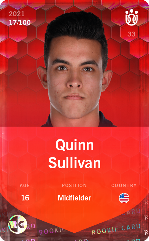 Sorare - Sorare Official - Quinn Sullivan 2021-22 • Rare 17/100 - NFT # 100244889697818774576509976018432504410763166777717917502720869296008440258950