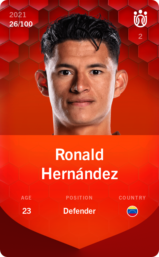Sorare - Sorare Official - Ronald Hernández 2021-22 • Rare 26/100 - NFT # 45733873708487827854266033700773927902824137975444827141711128058885231787870
