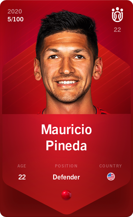 Sorare - Sorare Official - Mauricio Pineda 2020-21 • Rare 5/100 - NFT # 45231372969776432640861857072263827550374217194100220133438961415281636343920