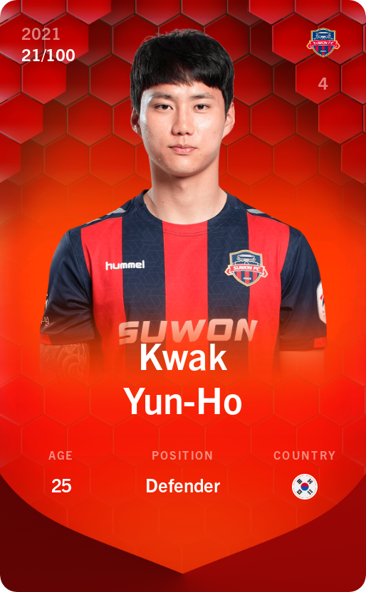 Sorare - Sorare Official - Kwak Yun-Ho 2021-22 • Rare 21/100 - NFT # 99914676913120437379454612085458736964902017447142486409155420338308383707201