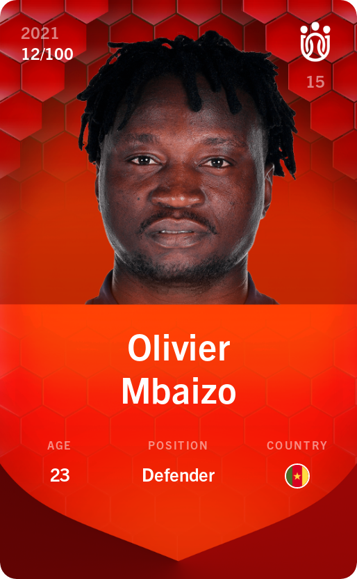 Sorare - Sorare Official - Olivier Mbaizo 2021-22 • Rare 12/100 - NFT # 10562552253951276981136854518454563138538587607465632465804413225748798194423