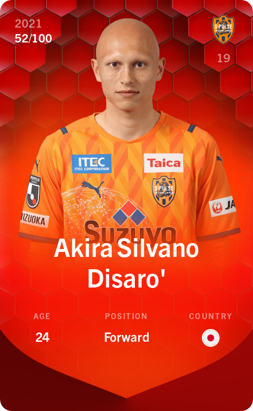Sorare - Sorare Official - Akira Silvano Disaro' 2021-22 • Rare 52/100 - NFT # 92131042636912895144969552814768785895259734258636157339024882646168467204236