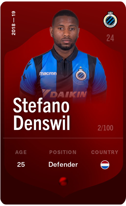 Sorare - Sorare Official - Stefano Denswil 2018-19 • Rare 2/100 - NFT # 107982210054666489821950832356090130395670280363325350039232914666278424253009