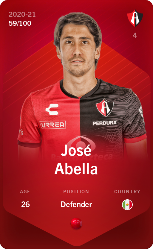 Sorare - Sorare Official - José Abella 2020-21 • Rare 59/100 - NFT # 46220286676186669229269582534801011177827552986166298771398406201719356070701