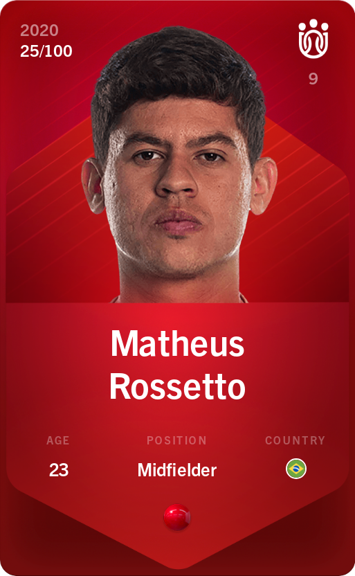Sorare - Sorare Official - Matheus Rossetto 2020-21 • Rare 25/100 - NFT # 42193498687589882326031778845549121782161646101496592618791448435740276429346