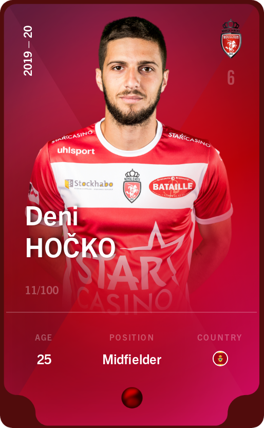 Sorare - Sorare Official - Deni Hočko 2019-20 • Rare 11/100 - NFT # 11338769476930048707866620534210939753140686182688633962317845481048130131002