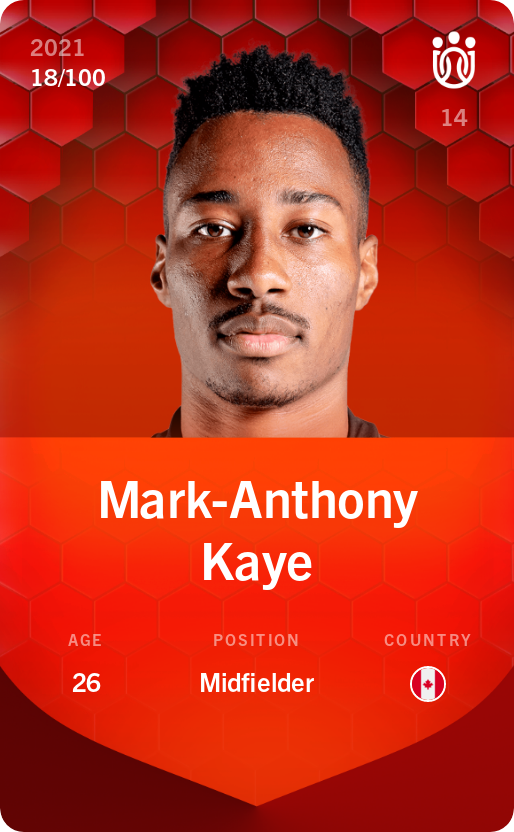 Sorare - Sorare Official - Mark-Anthony Kaye 2021-22 • Rare 18/100 - NFT # 54571520398878820980297204757208307770777824417708135615570325554409597823269