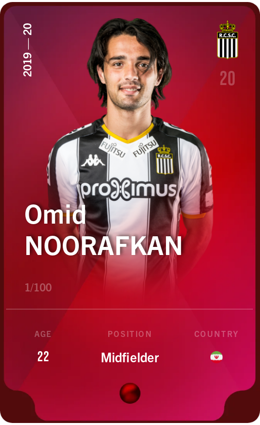 Sorare - Sorare Official - Omid Noorafkan 2019-20 • Rare 1/100 - NFT # 30616252261927314058987908263009611906781771177591263194164781743519545240146