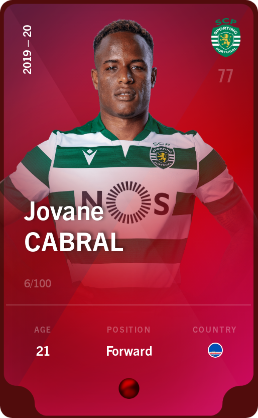 Sorare - Sorare Official - Jovane Cabral 2019-20 • Rare 6/100 - NFT # 48826154923373636309023704384876758195926761677895454376974714276471293805210