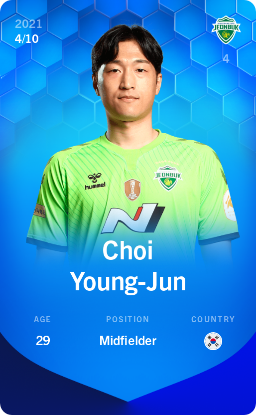 Sorare - Sorare Official - Choi Young-Jun 2021-22 • Super Rare 4/10 - NFT # 8425644175685739109564020403299600993984466570788563380362982653117578330284
