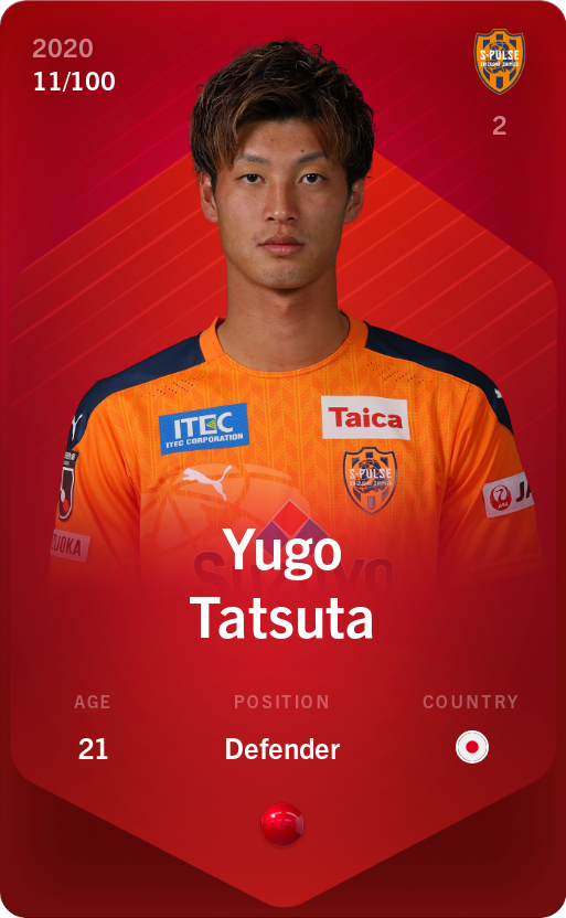 Sorare - Sorare Official - Yugo Tatsuta 2020-21 • Rare 11/100 - NFT # 19516563220136130024145449945060113916681759910928315278136645805397890121470