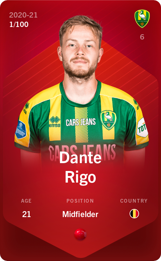 Sorare - Sorare Official - Dante Rigo 2020-21 • Rare 1/100 - NFT # 43289391427426289276764093790699820788407229656625225605572692278454548715860