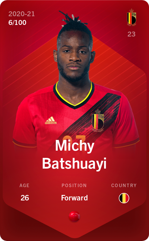 Sorare - Sorare Official - Michy Batshuayi 2020-21 • Rare 6/100 - NFT # 55000908242606912183891691546901989328326834466104739570215539682003188167271