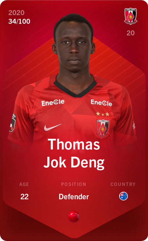 Sorare - Sorare Official - Thomas Jok Deng 2020-21 • Rare 34/100 - NFT # 2512496272562200361241161861882861686329554138905839794177922839043164724758