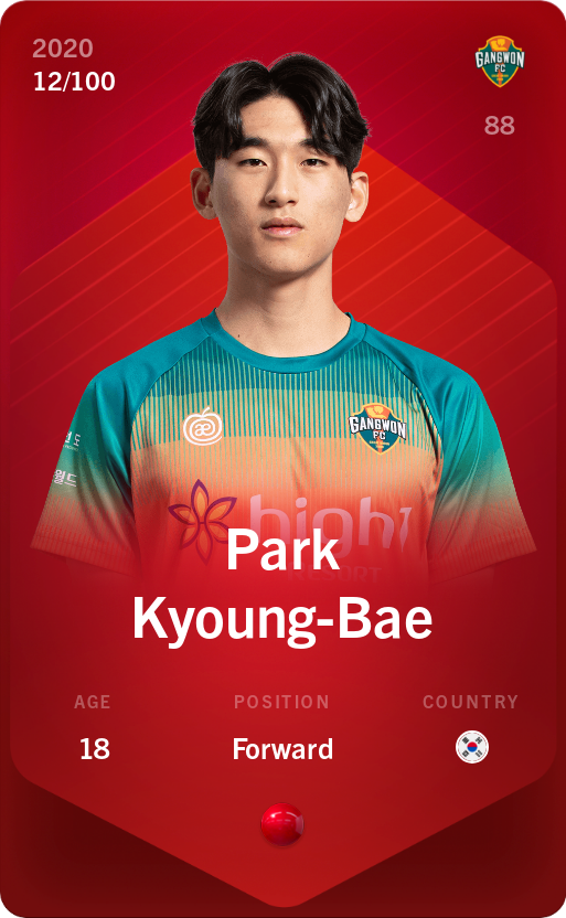 Sorare - Sorare Official - Park Kyoung-Bae 2020-21 • Rare 12/100 - NFT # 32811026807052039096500585416792089807198166382010704295849638234205394483484