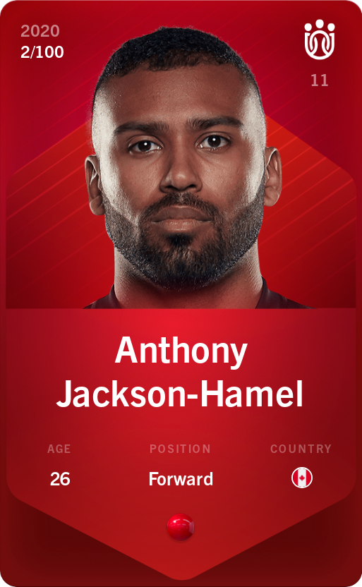 Sorare - Sorare Official - Anthony Jackson-Hamel 2020-21 • Rare 2/100 - NFT # 6799387371102699789115865982513019281393557956766157160959555231847987324456
